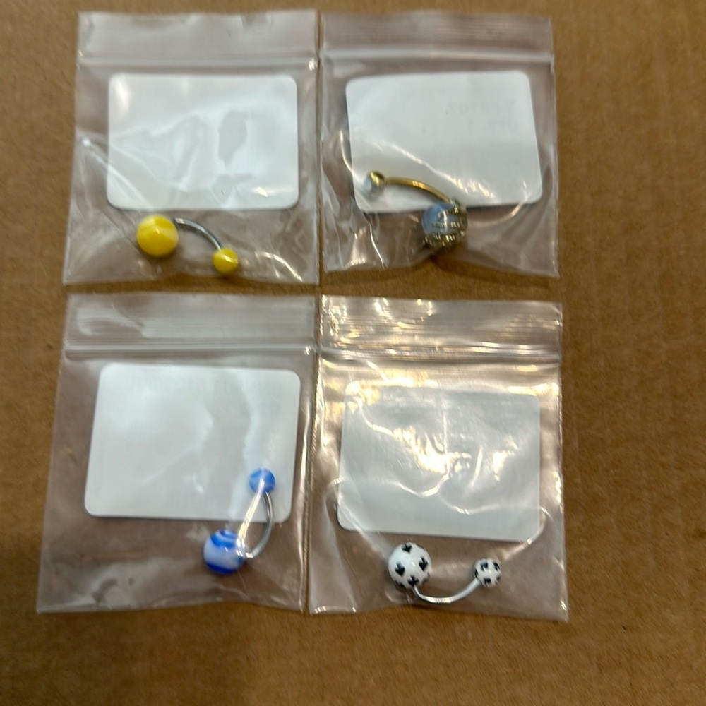 🌙 B9- Belly Button Jewelry 4Pc Set - Set B